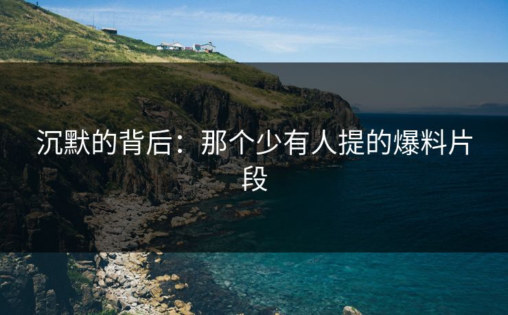 沉默的背后:那个少有人提的爆料片段